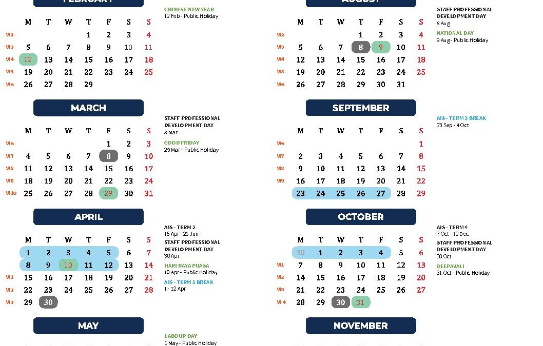 Australian International School Academic Calendar 2024 AIS The