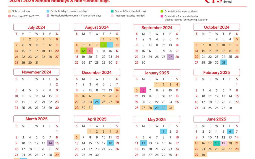 Canadian International School (CIS) Singapore Academic Calendar 2024
