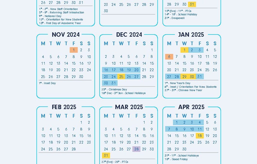 Academic Calendar 2024 2025 One World International School OWIS